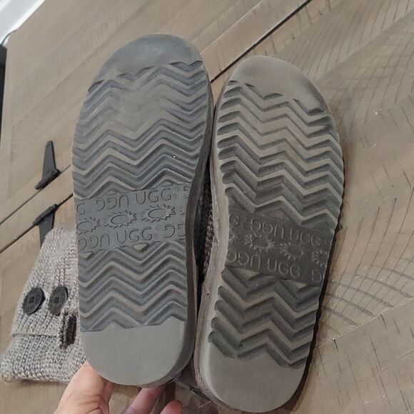 UGG Classic Cardy Gray Tall Knit Boots Sz 7 - Picture 7 of 9